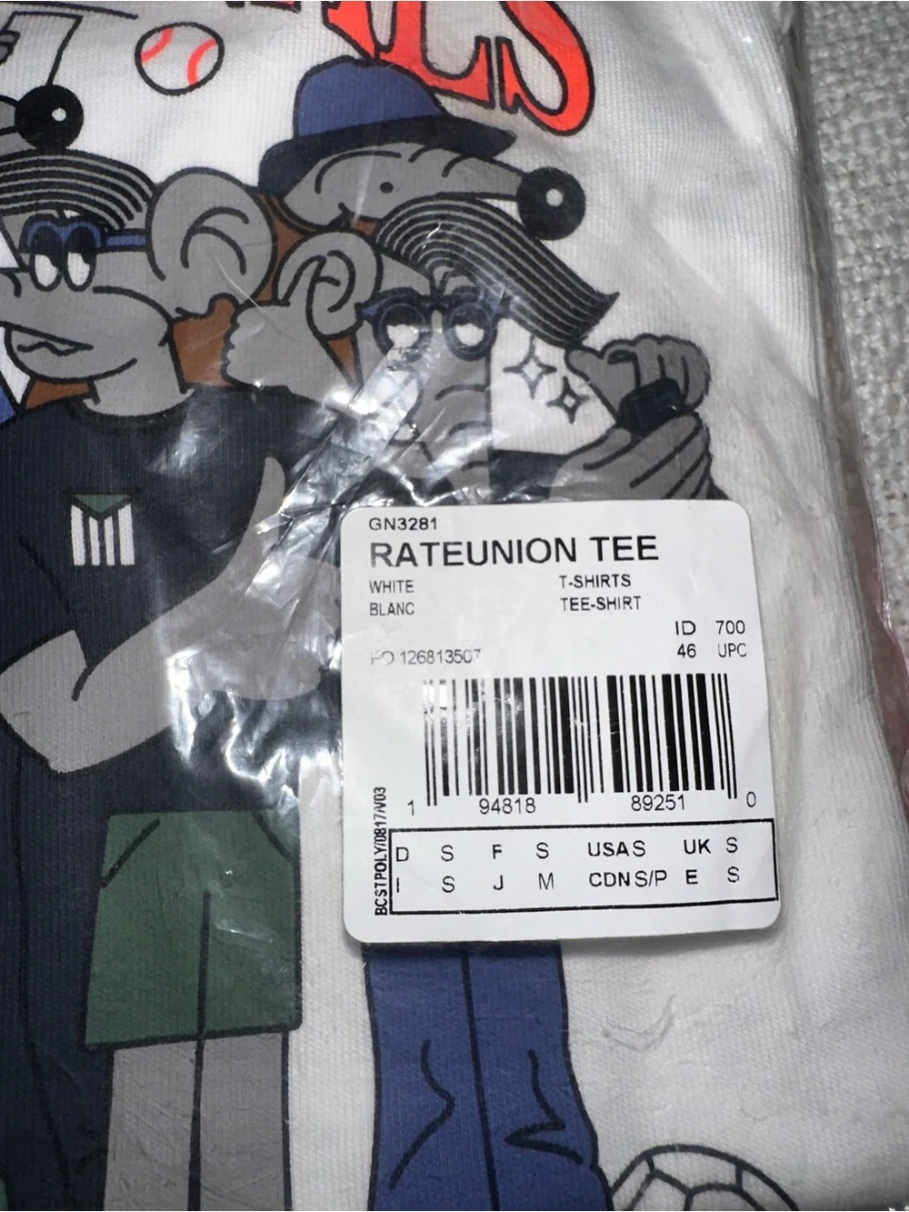 adidas White Cartoon Rateunion Team Graphic Tee